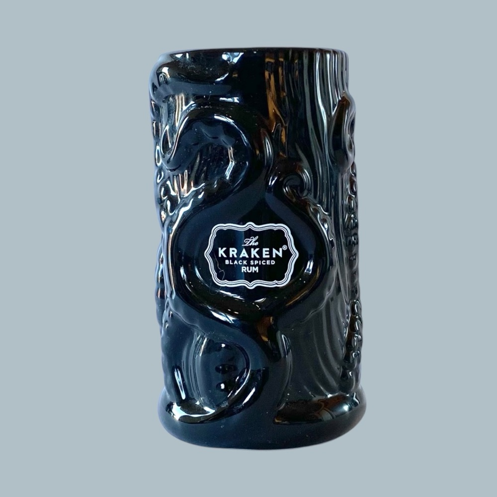 Release the Kraken Octopus Tentacles Tiki Black Ceramic Mug Kraken Spiced Rum